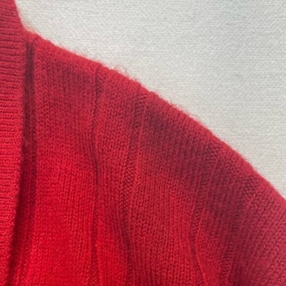 Geoffrey Beene Collar Sweater red Acrylic V-neck Mens Size XL vintage - Picture 7 of 8